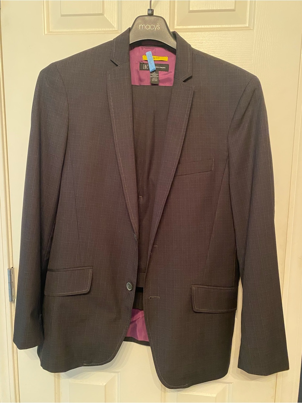 INC International Concepts Men's Black Pinstripe Blazer